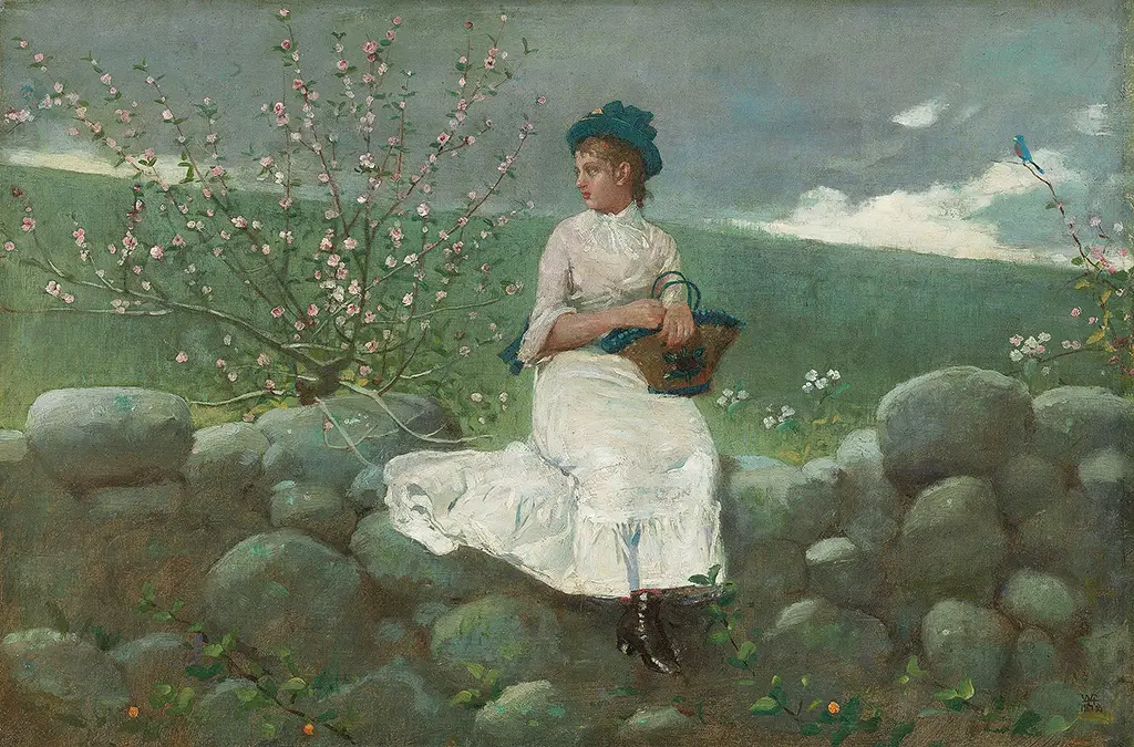 Peach Blossoms in Detail Winslow Homer